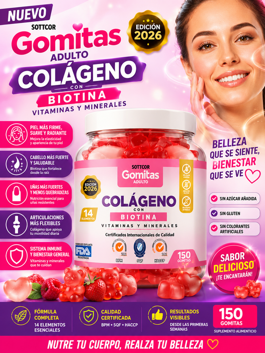 Colageno con Biotina y Vitaminas en gomitas
