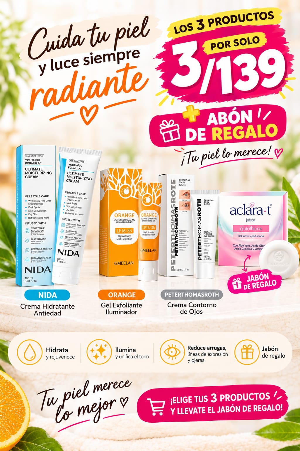 Skin Care Nida, Orange y peterthomluxe