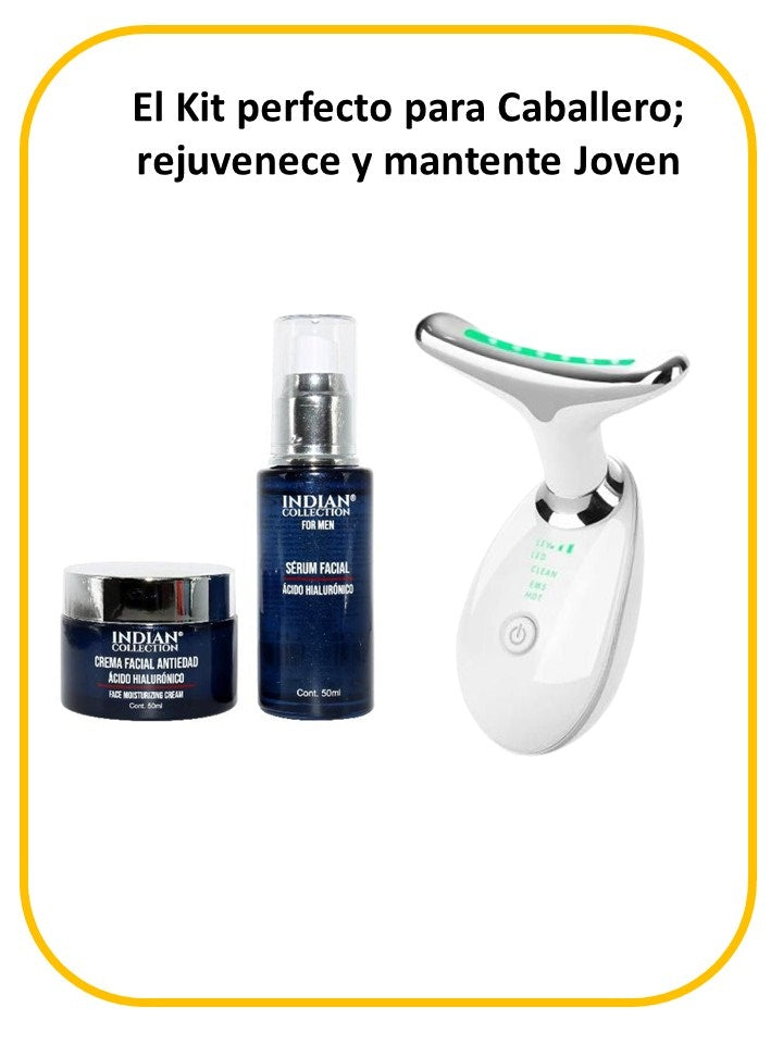 Rejuvenece y Mantente Joven ( Crema mas serum y masajeador) para Caballero